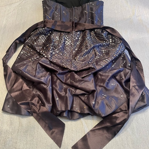 Vintage 80s Jessica McClintock Gunne Sax Prom Dress Strapless Metallic Gray sz3 - Picture 7 of 12